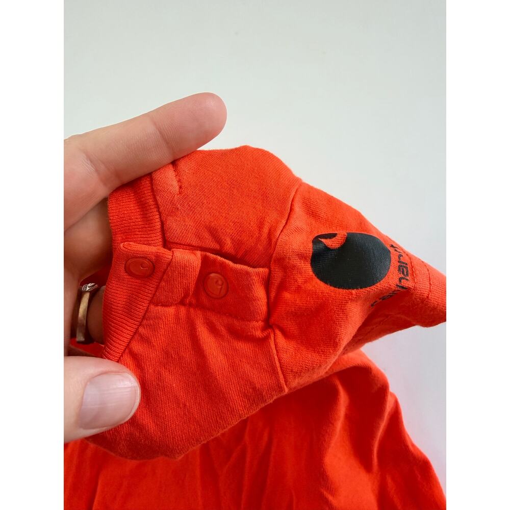 Carhartt Baby Boys Orange Short Sleeve Bodysuit dog hunting 3 months - Picture 4 of 6